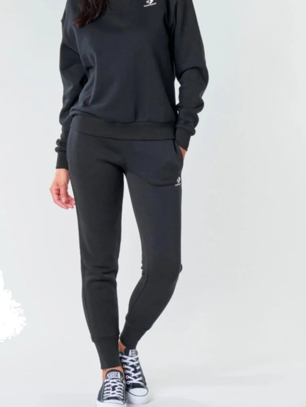 Converse Black Sweatpants Tapered Fit Joggers
